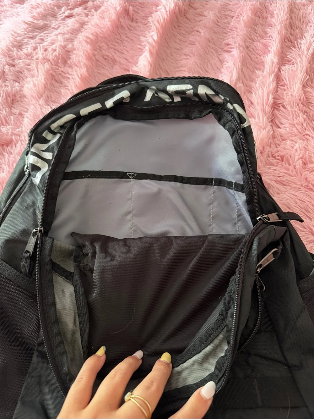 Under Armour Black Backpack with White Logo